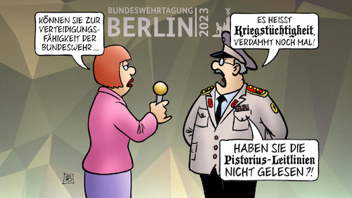 Cartoon: Pistorius-Leitlinien (medium) by Harm Bengen tagged verteidigungsfähigkeit,bundeswehr,kriegstüchtigkeit,general,interview,militarismus,pistorius,leitlinien,harm,bengen,cartoon,karikatur,verteidigungsfähigkeit,bundeswehr,kriegstüchtigkeit,general,interview,militarismus,pistorius,leitlinien,harm,bengen,cartoon,karikatur