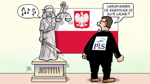 Cartoon: Polen nach Wahl (medium) by Harm Bengen tagged gute,laune,pfeifen,justitia,polen,wahl,pis,niederlage,demokratie,harm,bengen,cartoon,karikatur,gute,laune,pfeifen,justitia,polen,wahl,pis,niederlage,demokratie,harm,bengen,cartoon,karikatur