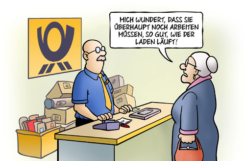 Cartoon: Post-Zahlen (medium) by Harm Bengen tagged post,zahlen,gewinn,schalter,susemil,harm,bengen,cartoon,karikatur,post,zahlen,gewinn,schalter,susemil,harm,bengen,cartoon,karikatur