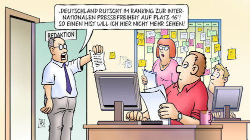 Cartoon: Pressefreiheit-Ranking (medium) by Harm Bengen tagged ranking,internationale,pressefreiheit,redaktion,zeitung,chef,harm,bengen,cartoon,karikatur,ranking,internationale,pressefreiheit,redaktion,zeitung,chef,harm,bengen,cartoon,karikatur