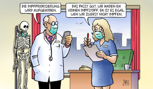 Cartoon: Priorisierung und Impfstoff (medium) by Harm Bengen tagged impfpriorisierung,priorisierung,impfstoff,impfen,impfung,hausarzt,corona,arzt,krankenschwester,sprechstundenhilfe,maske,skelett,handy,harm,bengen,cartoon,karikatur,impfpriorisierung,priorisierung,impfstoff,impfen,impfung,hausarzt,corona,arzt,krankenschwester,sprechstundenhilfe,maske,skelett,handy,harm,bengen,cartoon,karikatur