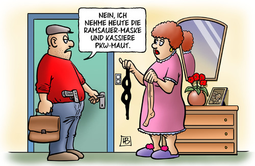 Cartoon: Ramsauer-Maske (medium) by Harm Bengen tagged strumpf,bankraeuber,verbrecher,gauner,steuer,autofahrer,raub,staat,eintreiben,geld,verkehr,kfz,autobahnen,auto,csu,verkehrsminister,maske,ramsauer,ramsauer,maske,verkehrsminister,csu,auto,autobahnen,kfz,verkehr,maut