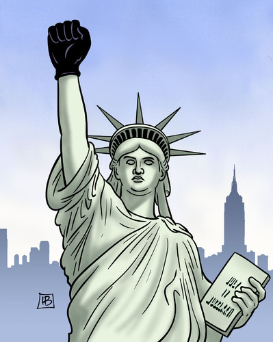 Cartoon: Rassismus USA (medium) by Harm Bengen tagged rassismus,usa,polizei,schwarze,rassenunruhen,vorturteile,black,liberty,freiheitsstatue,power,kerzen,harm,bengen,cartoon,karikatur,rassismus,usa,polizei,schwarze,rassenunruhen,vorturteile,black,liberty,freiheitsstatue,power,kerzen,harm,bengen,cartoon,karikatur