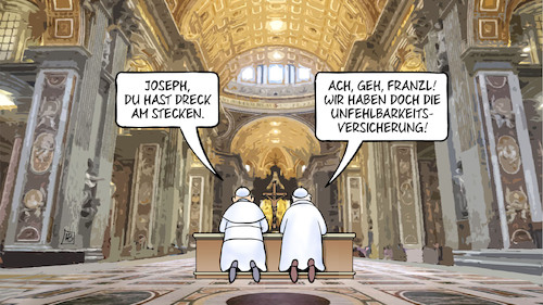 Cartoon: Ratzinger und Missbrauch (medium) by Harm Bengen tagged joseph,ratzinger,papst,franziskus,dreck,stecken,beten,franzl,unfehlbarkeit,versicherung,vatikan,petersdom,katholische,kirche,sexueller,missbrauch,harm,bengen,cartoon,karikatur,joseph,ratzinger,papst,franziskus,dreck,stecken,beten,franzl,unfehlbarkeit,versicherung,vatikan,petersdom,katholische,kirche,sexueller,missbrauch,harm,bengen,cartoon,karikatur