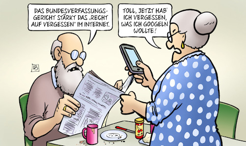 Cartoon: Recht auf Google-Vergessen (medium) by Harm Bengen tagged bundesverfassungsgericht,bverfg,recht,auf,vergessen,internet,googeln,google,handy,susemil,harm,bengen,cartoon,karikatur,bundesverfassungsgericht,bverfg,recht,auf,vergessen,internet,googeln,google,handy,susemil,harm,bengen,cartoon,karikatur