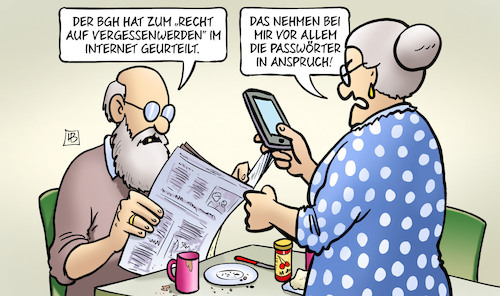 Cartoon: Recht auf Internet-Vergessen (medium) by Harm Bengen tagged bgh,urteil,recht,auf,vergessenwerden,internet,passwoerter,passwort,susemil,harm,bengen,cartoon,karikatur,bgh,urteil,recht,auf,vergessenwerden,internet,passwoerter,passwort,susemil,harm,bengen,cartoon,karikatur