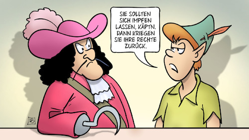 Cartoon: Rechte zurück (medium) by Harm Bengen tagged käptn,hook,peter,pan,haken,hand,rechte,impfpriorisierung,priorisierung,impfstoff,impfen,impfung,hausarzt,corona,arzt,harm,bengen,cartoon,karikatur,käptn,hook,peter,pan,haken,hand,rechte,impfpriorisierung,priorisierung,impfstoff,impfen,impfung,hausarzt,corona,arzt,harm,bengen,cartoon,karikatur