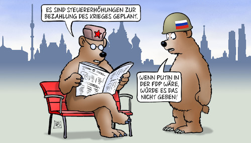 Cartoon: Russische Steuererhöhungen (medium) by Harm Bengen tagged russische,steuererhöhungen,steuern,moskau,bären,bezahlung,putin,fdp,russland,ukraine,krieg,harm,bengen,cartoon,karikatur,russische,steuererhöhungen,steuern,moskau,bären,bezahlung,putin,fdp,russland,ukraine,krieg,harm,bengen,cartoon,karikatur