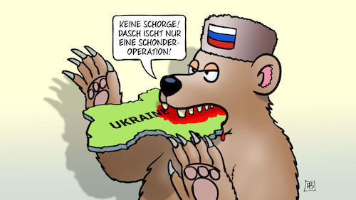 Cartoon: Russland schluckt (medium) by Harm Bengen tagged sonderoperation,bär,fressen,blut,russland,ukraine,krieg,einmarsch,angriff,harm,bengen,cartoon,karikatur,sonderoperation,bär,fressen,blut,russland,ukraine,krieg,einmarsch,angriff,harm,bengen,cartoon,karikatur