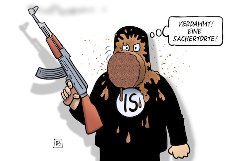 Cartoon: Sachertorte (medium) by Harm Bengen tagged sachertorte,islamist,terror,wien,anschlag,harm,bengen,cartoon,karikatur,sachertorte,islamist,terror,wien,anschlag,harm,bengen,cartoon,karikatur