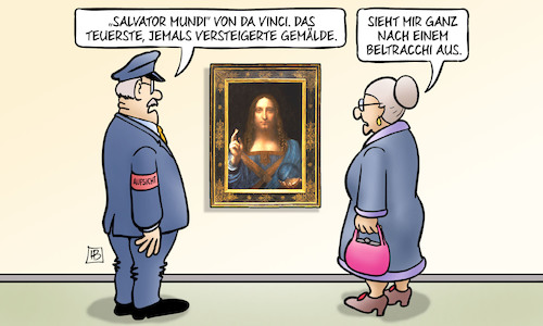 Cartoon: Salvator Mundi (medium) by Harm Bengen tagged salvator,mundi,leonardo,da,vinci,gemälde,versteigerung,fälschung,beltracchi,susemil,harm,bengen,cartoon,karikatur,salvator,mundi,leonardo,da,vinci,gemälde,versteigerung,fälschung,beltracchi,susemil,harm,bengen,cartoon,karikatur