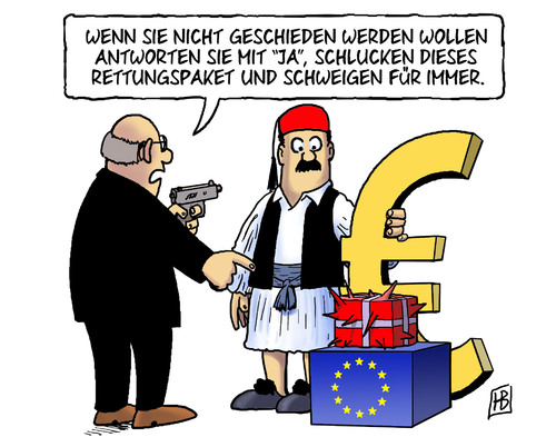 Cartoon: Scheidung (medium) by Harm Bengen tagged abstimmung,referendum,griechen,griechenland,gipfel,merkel,sarkozy,papandreou,deutschland,frankreich,ezb,banken,hebel,rettungsschirm,efsf,eu,euro,eurokrise,finanzminister,schirm,kredithebel,kredit,schulden,aufstockung,schuldenkrise,krise,anleihen,stabilisierung,abstimmung,referendum,griechen,griechenland,merkel,sarkozy,papandreou,deutschland,frankreich,eurokrise,finanzminister,rettungsschirm