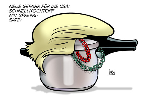 Cartoon: Schnellkochtopf (medium) by Harm Bengen tagged gefahr,usa,schnellkochtopf,sprengsatz,terror,anschlag,trump,präsidentschaftswahlen,harm,bengen,cartoon,karikatur,gefahr,usa,schnellkochtopf,sprengsatz,terror,anschlag,trump,präsidentschaftswahlen,harm,bengen,cartoon,karikatur