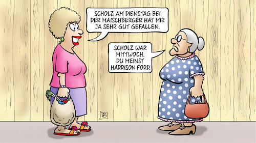 Cartoon: Scholz bei Maischberger (medium) by Harm Bengen tagged scholz,dienstag,maischberger,mittwoch,bundeskanzler,harrison,ford,schauspieler,talkshow,susemil,jutta,zaun,kunst,harm,bengen,cartoon,karikatur,scholz,dienstag,maischberger,mittwoch,bundeskanzler,harrison,ford,schauspieler,talkshow,susemil,jutta,zaun,kunst,harm,bengen,cartoon,karikatur