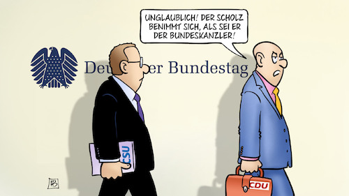 Cartoon: Scholz erste Reg.erklaerung (medium) by Harm Bengen tagged scholz,bundeskanzler,bundestag,erste,regierungserklaerung,cdu,csu,kritik,harm,bengen,cartoon,karikatur,scholz,bundeskanzler,bundestag,erste,regierungserklaerung,cdu,csu,kritik,harm,bengen,cartoon,karikatur