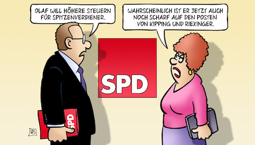 Cartoon: Scholz und Spitzenverdiener (medium) by Harm Bengen tagged olaf,scholz,steuern,spitzenverdiener,spd,linke,linkspartei,vorsitz,posten,kipping,riexinger,harm,bengen,cartoon,karikatur,olaf,scholz,steuern,spitzenverdiener,spd,linke,linkspartei,vorsitz,posten,kipping,riexinger,harm,bengen,cartoon,karikatur