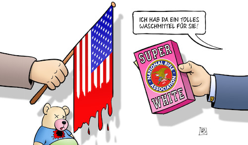 Cartoon: Schulmassaker Texas (medium) by Harm Bengen tagged nra,waffenlobby,waschmittel,teddy,fahne,blut,waffengesetze,usa,texas,uvalde,schulmassaker,amoklauf,kinder,harm,bengen,cartoon,karikatur,nra,waffenlobby,waschmittel,teddy,fahne,blut,waffengesetze,usa,texas,uvalde,schulmassaker,amoklauf,kinder,harm,bengen,cartoon,karikatur