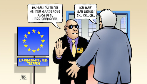 Cartoon: Seehofers Humanität (medium) by Harm Bengen tagged humanität,mitgefühl,menschlichkeit,flüchtlinge,asyl,garderobe,seehofer,security,europa,eu,innenminister,treffen,gipfel,harm,bengen,cartoon,karikatur,humanität,mitgefühl,menschlichkeit,flüchtlinge,asyl,garderobe,seehofer,security,europa,eu,innenminister,treffen,gipfel,harm,bengen,cartoon,karikatur