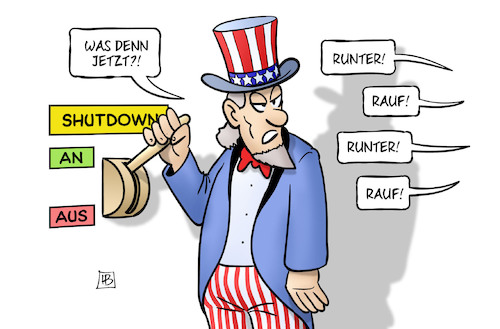 Cartoon: Shutdown An Aus (medium) by Harm Bengen tagged shutdown,an,aus,usa,haushaltssperre,uncle,sam,harm,bengen,cartoon,karikatur,shutdown,an,aus,usa,haushaltssperre,uncle,sam,harm,bengen,cartoon,karikatur