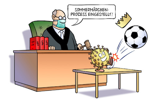 Cartoon: Sommermärchen-Prozess (medium) by Harm Bengen tagged sommermärchen,prozess,eingestellt,fussball,korruption,wm,gericht,corona,coronavirus,ansteckung,pandemie,epidemie,krankheit,schaden,harm,bengen,cartoon,karikatur,sommermärchen,prozess,eingestellt,fussball,korruption,wm,gericht,corona,coronavirus,ansteckung,pandemie,epidemie,krankheit,schaden,harm,bengen,cartoon,karikatur