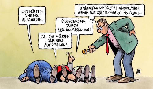 Cartoon: SPD-Neuaufstellung (medium) by Harm Bengen tagged spd,neuaufstellung,wahl,bundestagswahl,wahlniederlage,niederlage,desaster,nahles,gabriel,steinmeier,steinbrück,scholz,schockstarre,interview,rücken,bandscheibe,spd,neuaufstellung,wahl,wahlen,partei,parteien,wahlniederlage,niederlage,verlierer,desaster,nahles,gabriel,steinmeier,steinbrück,scholz,schockstarre,interview,rücken,bandscheibe