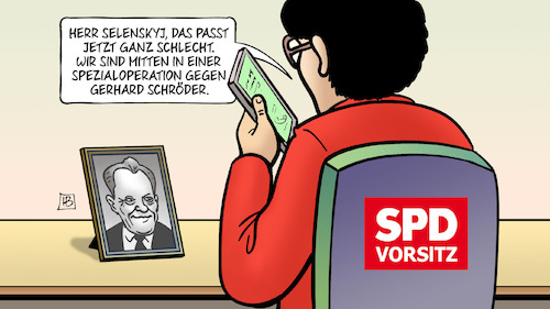 Cartoon: Spezialoperation Schröder (medium) by Harm Bengen tagged telefon,handy,selenskyj,spezialoperation,gerhard,esken,schröder,altkanzler,gasprom,gazprom,putin,freund,russland,ukraine,krieg,harm,bengen,cartoon,karikatur,telefon,handy,selenskyj,spezialoperation,gerhard,esken,schröder,altkanzler,gasprom,gazprom,putin,freund,russland,ukraine,krieg,harm,bengen,cartoon,karikatur