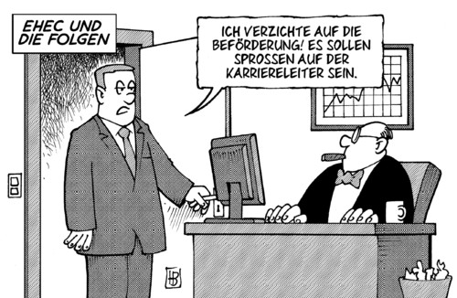 Cartoon: Sprossen (medium) by Harm Bengen tagged sprossen,ehec,epidemie,infektionen,bundesregierung,bahr,gesundheitsminister,kritik,durchfall,krankheit