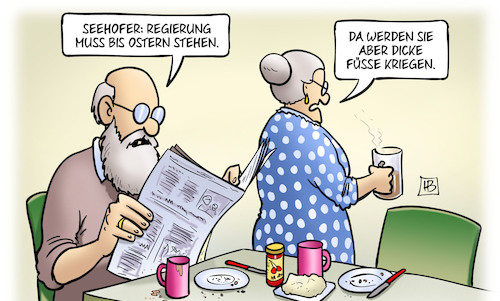 Cartoon: Stehen (medium) by Harm Bengen tagged seehofer,regierung,oster,stehen,groko,dicke,fuesse,susemil,harm,bengen,cartoon,karikatur,seehofer,regierung,oster,stehen,groko,dicke,fuesse,susemil,harm,bengen,cartoon,karikatur