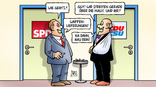 Cartoon: Streitgespräch (medium) by Harm Bengen tagged maut,württemberg,baden,nrw,landesverbände,partei,cdu,irak,waffenlieferungen,spd,gespräch,streit,streitgespräch,karikatur,cartoon,bengen,harm,verkehrsministerium,verkehr,bundesministerium,csu,dobrindt,minister,ausländer,streitgespräch,streit,gespräch,spd,waffenlieferungen,irak,cdu,partei,landesverbände,nrw,baden,württemberg,maut,ausländer,minister,dobrindt,csu,bundesministerium,verkehr,verkehrsministerium,harm,bengen,cartoon,karikatur