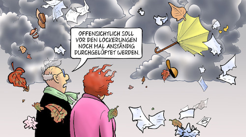 Cartoon: Sturm und Lockerungen (medium) by Harm Bengen tagged lockerungen,sturm,orkan,wind,lüften,corona,harm,bengen,cartoon,karikatur,lockerungen,sturm,orkan,wind,lüften,corona,harm,bengen,cartoon,karikatur