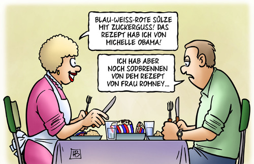 Cartoon: Sülze (medium) by Harm Bengen tagged sülze,zuckerguss,rezept,michelle,obama,sodbrennen,romney,präsidentschaft,usa,wahlkampf,nominierung,harm,bengen,cartoon,karikatur,sülze,zuckerguss,rezept,michelle,obama,sodbrennen,romney,präsidentschaft,usa,wahlkampf,nominierung,harm,bengen,cartoon,karikatur