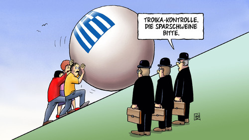 Cartoon: Troika-Kontrolle (medium) by Harm Bengen tagged troika,kontrolle,griechenland,schulden,schuldenkrise,euro,eurokrise,euroschuldenkrise,ezb,iwf,weltbank,troika,kontrolle,griechenland,schulden,schuldenkrise,euro,euroschuldenkrise,ezb,iwf,weltbank