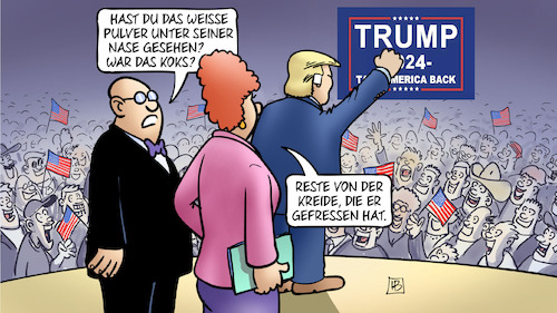 Cartoon: Trump-Kreide (medium) by Harm Bengen tagged trump,weisses,pulver,nase,koks,reste,kreide,gefressen,pflaster,ohr,parteitag,republikaner,wahlkampf,präsidentschaftswahl,harm,bengen,cartoon,karikatur,trump,weisses,pulver,nase,koks,reste,kreide,gefressen,pflaster,ohr,parteitag,republikaner,wahlkampf,präsidentschaftswahl,harm,bengen,cartoon,karikatur