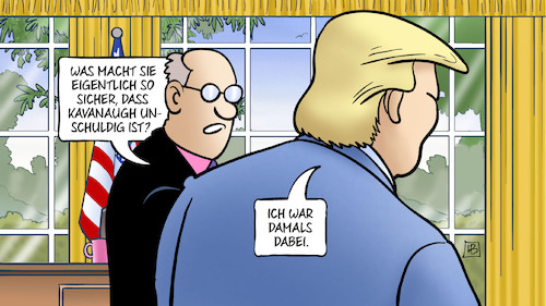 Cartoon: Trump stützt Kavanaugh (medium) by Harm Bengen tagged kavanaugh,unschuldig,trump,supreme,court,richter,kandidat,sexuelle,belästigung,vergewaltigung,oval,office,harm,bengen,cartoon,karikatur,kavanaugh,unschuldig,trump,supreme,court,richter,kandidat,sexuelle,belästigung,vergewaltigung,oval,office,harm,bengen,cartoon,karikatur