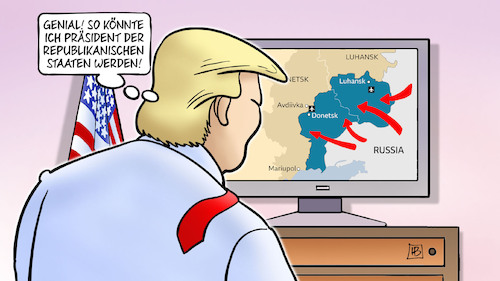 Cartoon: Trump und Ukraine (medium) by Harm Bengen tagged genial,lob,putin,trump,tv,präsident,republikanische,staaten,angriff,invasion,russland,ukraine,krieg,harm,bengen,cartoon,karikatur,genial,lob,putin,trump,tv,präsident,republikanische,staaten,angriff,invasion,russland,ukraine,krieg,harm,bengen,cartoon,karikatur