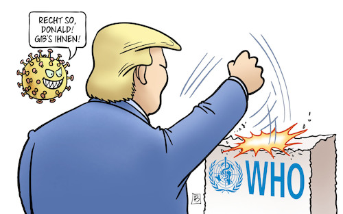 Cartoon: Trump und WHO (medium) by Harm Bengen tagged trump,who,weltgesundheitsorganisation,uno,usa,kritik,schlagen,corona,coronavirus,ansteckung,pandemie,epidemie,krankheit,schaden,harm,bengen,cartoon,karikatur,trump,who,weltgesundheitsorganisation,uno,usa,kritik,schlagen,corona,coronavirus,ansteckung,pandemie,epidemie,krankheit,schaden,harm,bengen,cartoon,karikatur