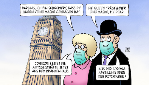 Cartoon: UK und Corona (medium) by Harm Bengen tagged queen,maske,uk,gb,big,ben,johnson,krankenhaus,psychiatrie,mundschutz,corona,coronavirus,ansteckung,pandemie,epidemie,krankheit,schaden,harm,bengen,cartoon,karikatur,queen,maske,uk,gb,big,ben,johnson,krankenhaus,psychiatrie,mundschutz,corona,coronavirus,ansteckung,pandemie,epidemie,krankheit,schaden,harm,bengen,cartoon,karikatur