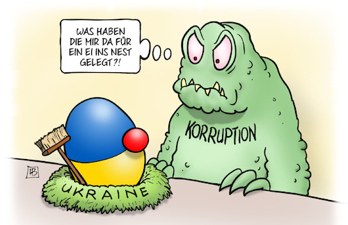 Cartoon: Ukraine-Nest (medium) by Harm Bengen tagged ei,ostern,nest,ukraine,wahl,korruption,selenskyj,präsident,harm,bengen,cartoon,karikatur,ei,ostern,nest,ukraine,wahl,korruption,selenskyj,präsident,harm,bengen,cartoon,karikatur