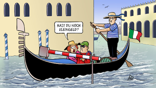 Cartoon: Venedig-Eintritt (medium) by Harm Bengen tagged kleingeld,venedig,gondel,tourismus,eintritt,schranke,italien,harm,bengen,cartoon,karikatur,kleingeld,venedig,gondel,tourismus,eintritt,schranke,italien,harm,bengen,cartoon,karikatur