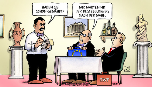 Cartoon: Wahl-Bestellung (medium) by Harm Bengen tagged wähler,wahl,griechenland,grexit,merkel,drohung,euro,iwf,austritt,europa,harm,bengen,cartoon,karikatur,wähler,wahl,griechenland,grexit,merkel,drohung,euro,iwf,austritt,europa,harm,bengen,cartoon,karikatur