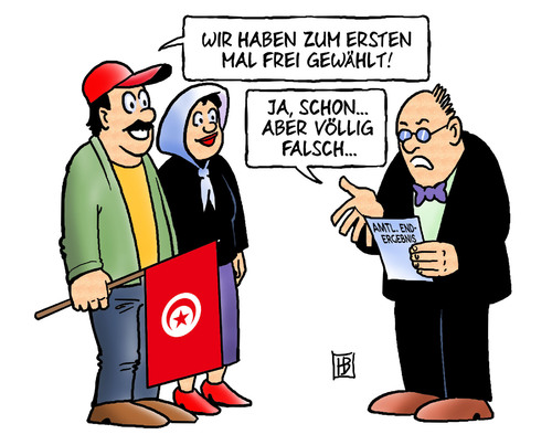 Cartoon: Wahlen Tunesien (medium) by Harm Bengen tagged tunesien,wahlen,freiheit,revolution,demokratie,endergebnis,islam,ennahda,islamophobie,wahlen,tunesien,freiheit,revolution,demokratie,endergebnis,islam,ennahda