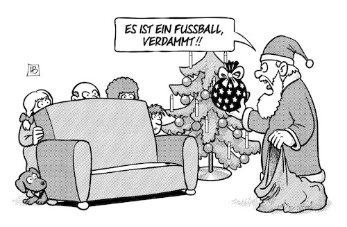 Weihnachtscartoon 1 - Fussball Weihnachtscartoon 1 - Fussball