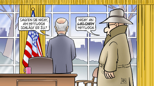 Cartoon: Welcher Mittwoch (medium) by Harm Bengen tagged mittwoch,angriff,geheimdienst,agent,biden,oval,office,usa,ukraine,russland,krieg,harm,bengen,cartoon,karikatur,mittwoch,angriff,geheimdienst,agent,biden,oval,office,usa,ukraine,russland,krieg,harm,bengen,cartoon,karikatur