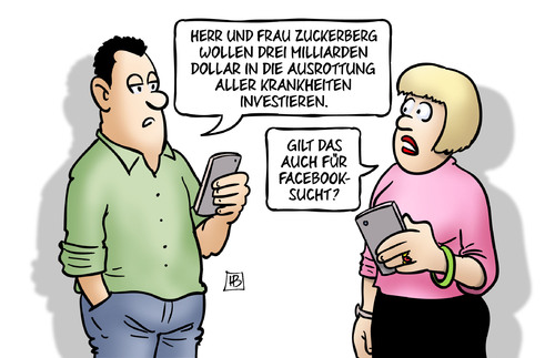 Cartoon: Zuckerberg-Investition (medium) by Harm Bengen tagged zuckerberg,milliarden,ausrottung,krankheiten,investieren,facebook,sucht,handy,harm,bengen,cartoon,karikatur,zuckerberg,milliarden,ausrottung,krankheiten,investieren,facebook,sucht,handy,harm,bengen,cartoon,karikatur