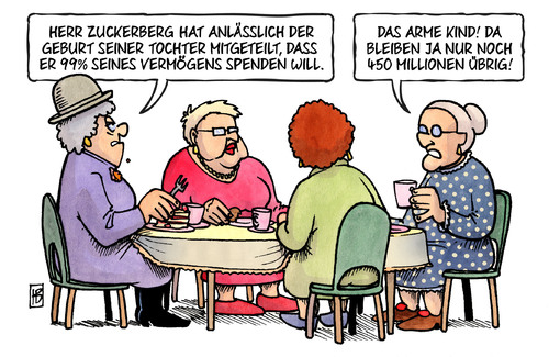 Cartoon: Zuckerberg-Spende (medium) by Harm Bengen tagged zuckerberg,spende,geburt,tochter,99,prozent,vermögen,facebook,aktien,kind,susemil,harm,bengen,cartoon,karikatur,zuckerberg,spende,geburt,tochter,99,prozent,vermögen,facebook,aktien,kind,susemil,harm,bengen,cartoon,karikatur