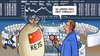Cartoon: China-Börse (small) by Harm Bengen tagged umfallen,china,börse,kurse,dax,aktien,sack,reis,harm,bengen,cartoon,karikatur