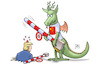 Cartoon: China-Gegenzölle (small) by Harm Bengen tagged china,usa,zoll,gegenzölle,schlagbaum,drache,beule,wirtschaft,harm,bengen,cartoon,karikatur