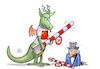 Cartoon: China-USA-Zoll (small) by Harm Bengen tagged china,usa,zoll,strafzölle,handelskrieg,drache,uncle,sam,harm,bengen,cartoon,karikatur