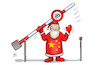 Cartoon: China-Zollsenkung (small) by Harm Bengen tagged china,zollsenkung,zölle,weihnachtsmann,schranke,grenze,schlagbaum,harm,bengen,cartoon,karikatur