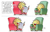 Cartoon: Dringende Empfehlung (small) by Harm Bengen tagged corona,viren,zeitung,lesen,lachen,dringende,empfehlung,isolation,harm,bengen,cartoon,karikatur